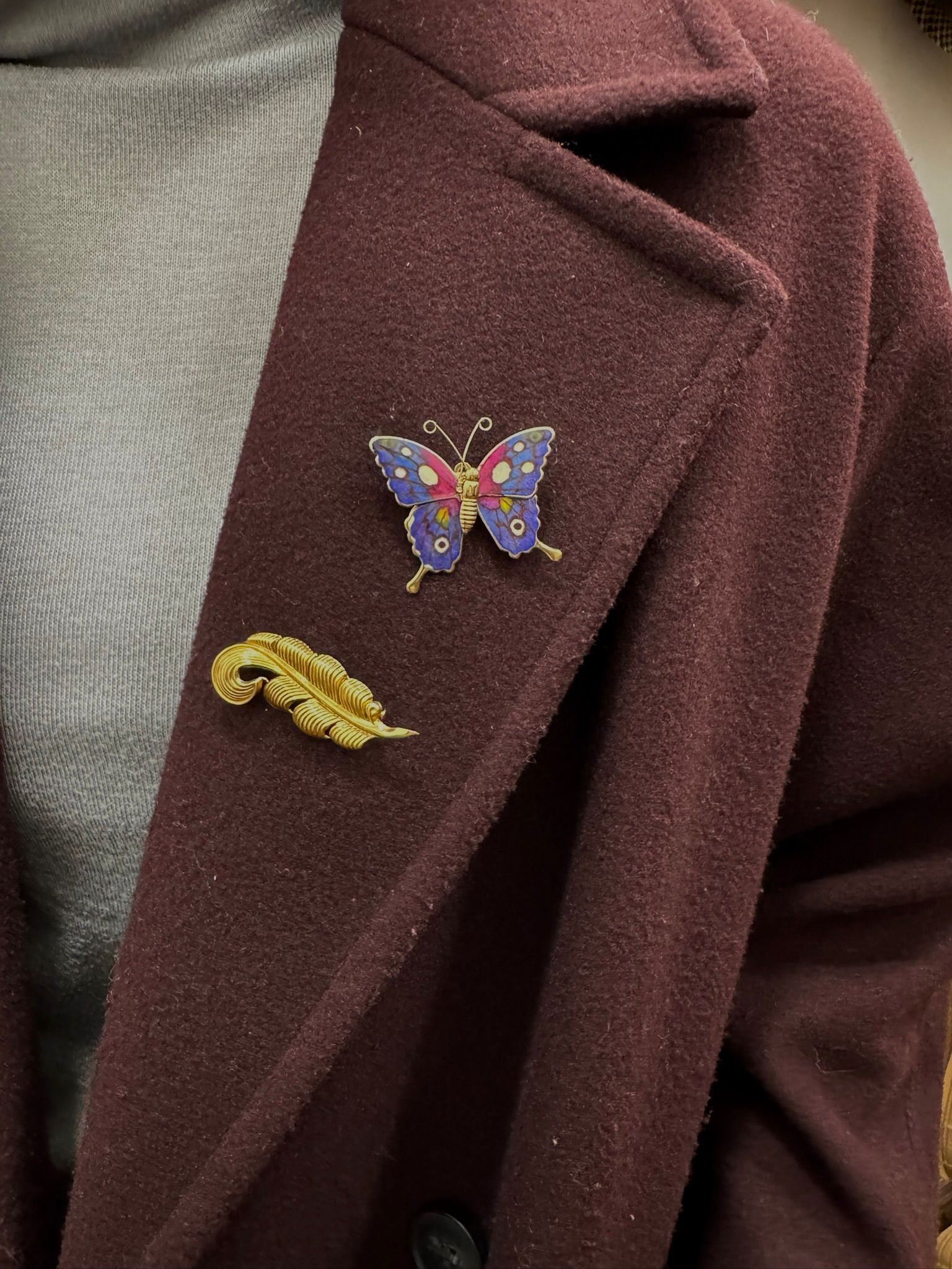 Broche vintage hoja lanceolada 02