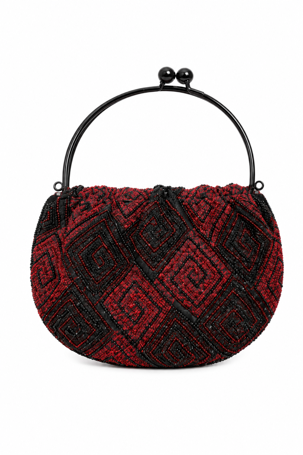 Bolso vintage bombonera negro y rojo