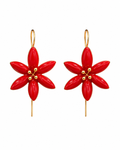 Brincos flor de laranjeira vermelha