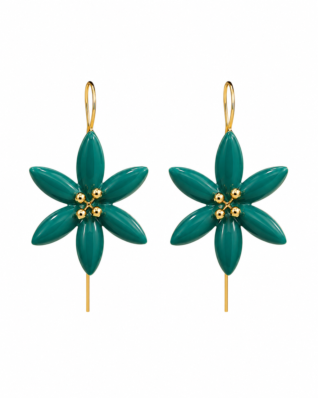 Brincos Verde Viridiano Flor de Laranjeira