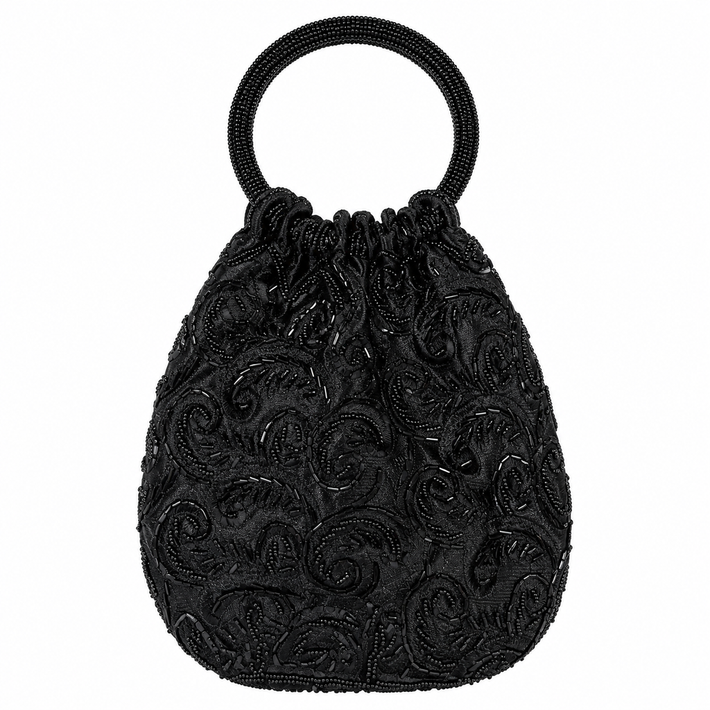 Bolso vintage negro tipo bombonera