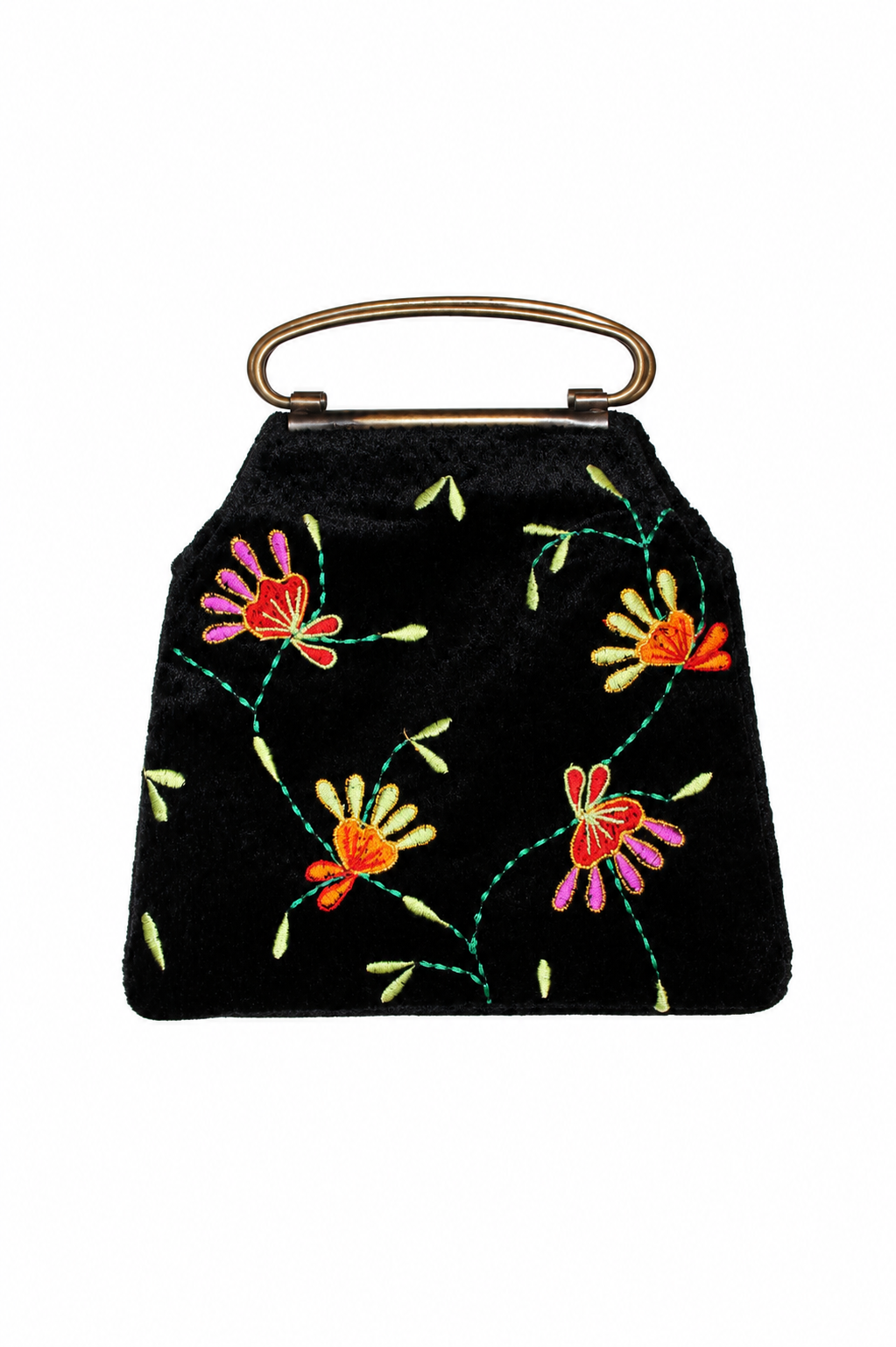Bolsa vintage plissada verde estilo balde