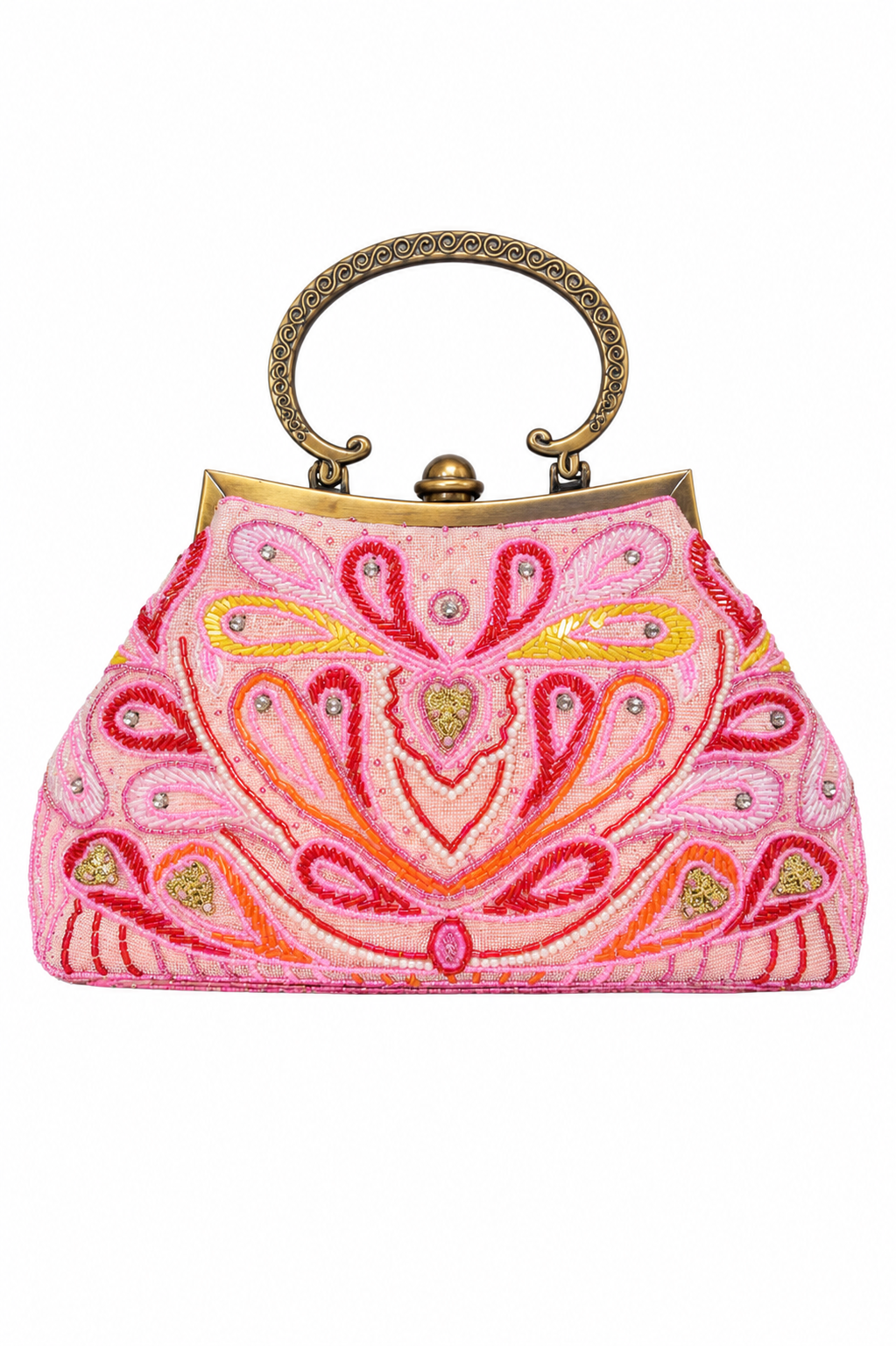 Bolsa vintage estofada com alça branca