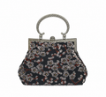 Bolso vintage tipo bombonera con flores