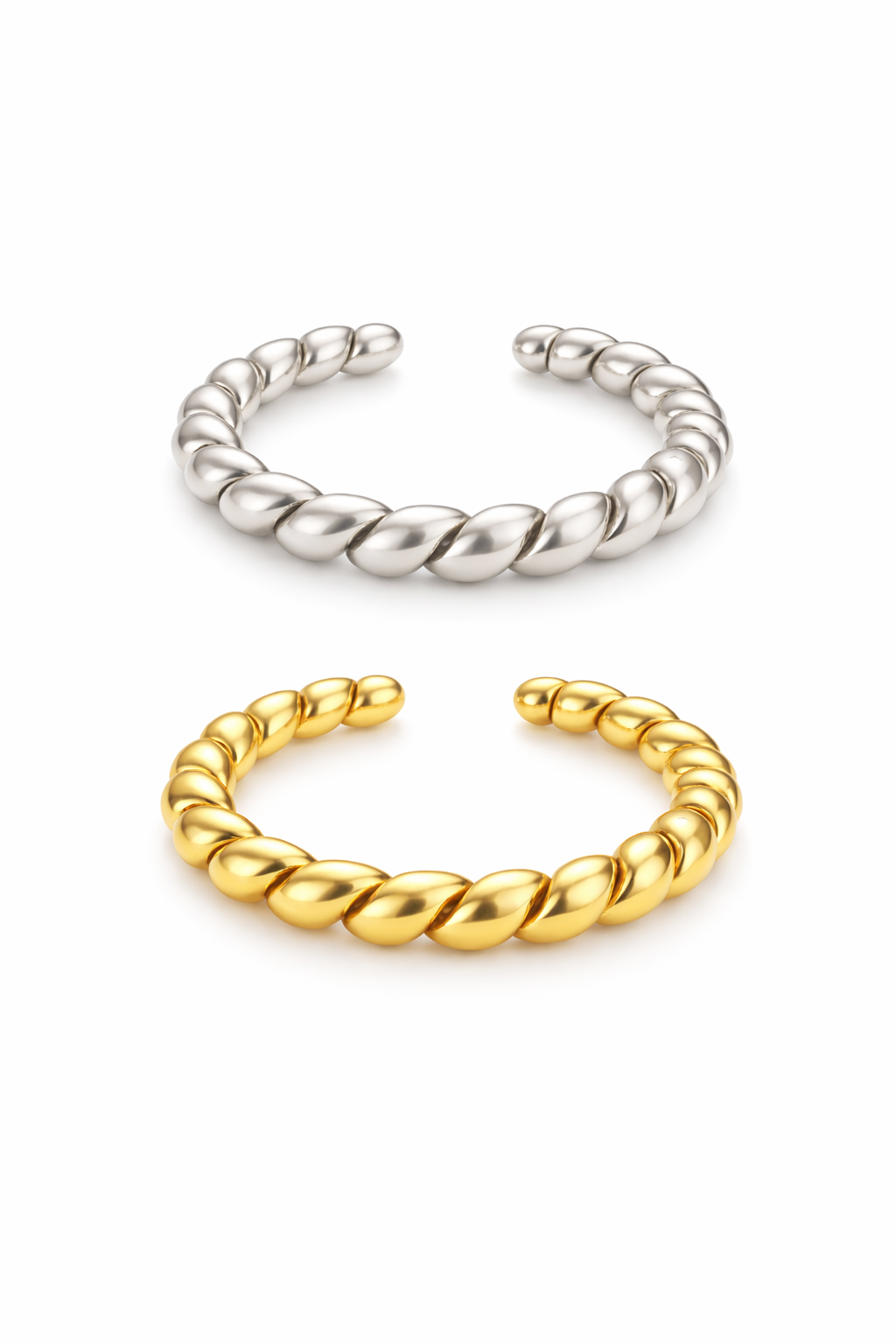 Anel encaracolado (dourado ou prateado)