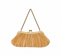 Bolso vintage dorado plisado tipo clutch