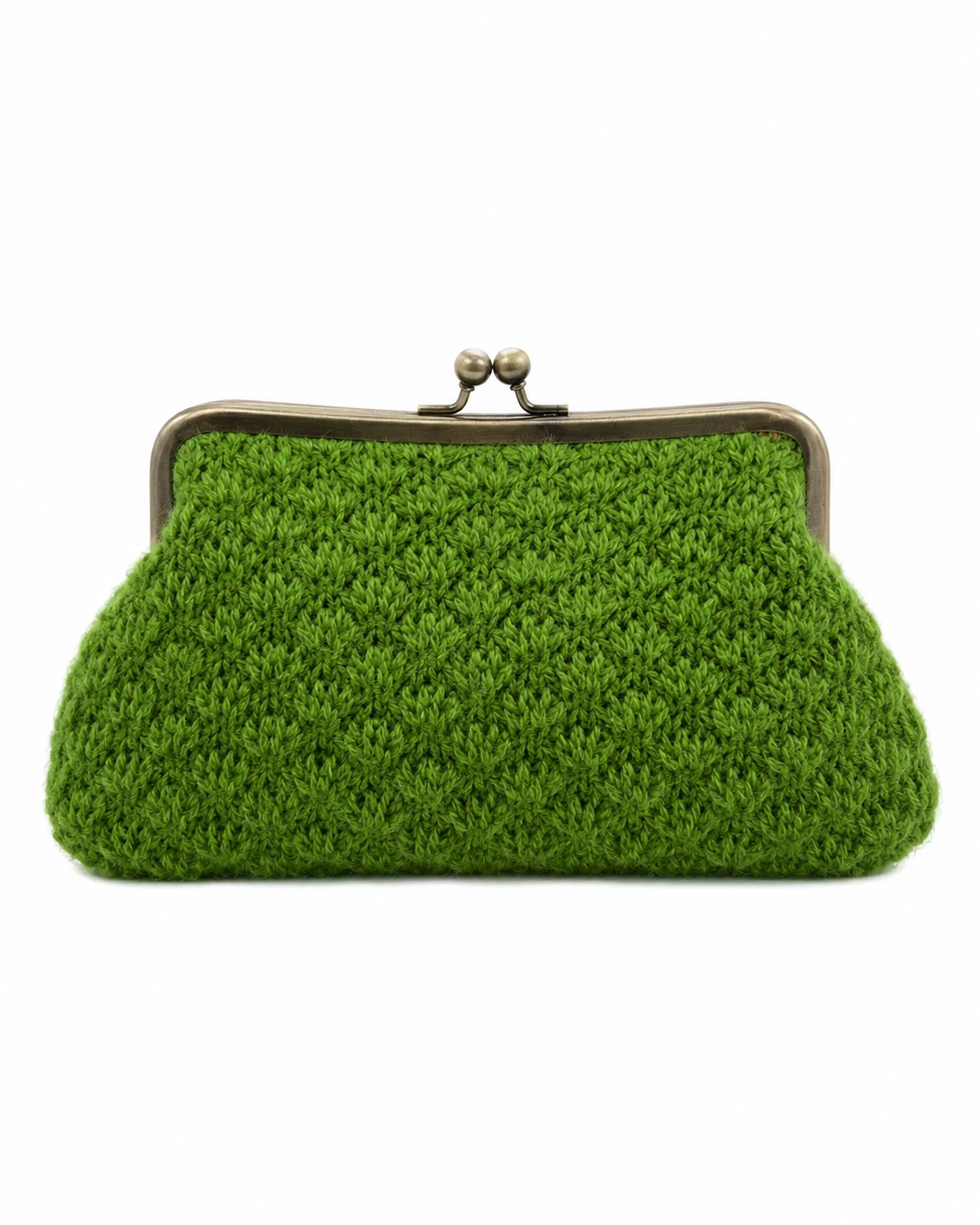 Bolsa de mão vintage verde tricotada