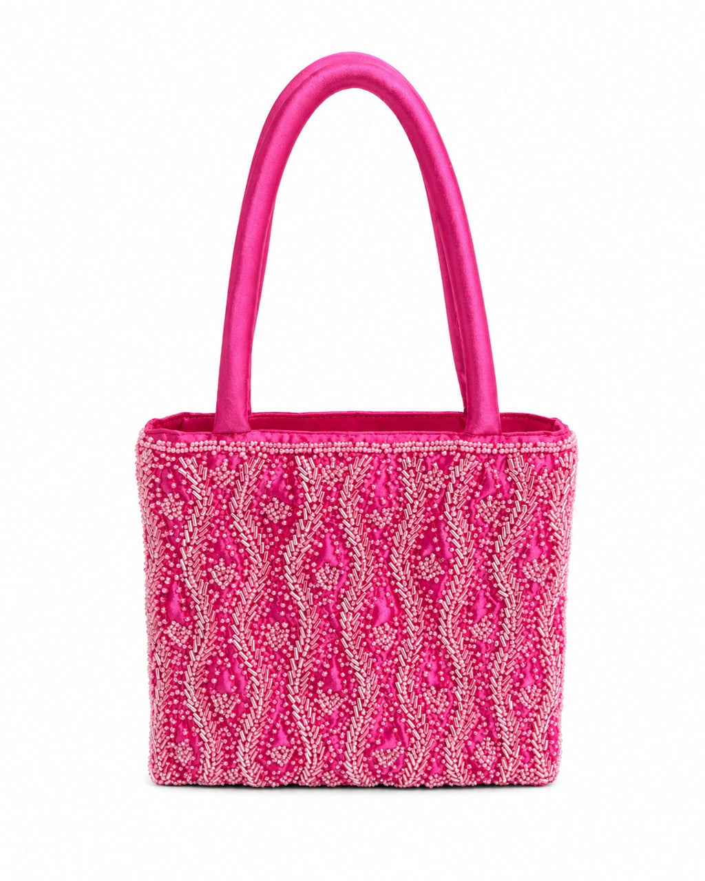 Bolsa vintage castanha estilo saco com flores vermelhas bordadas