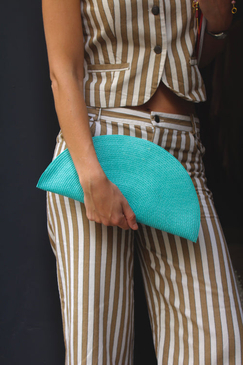 Bolso Abanico Azul Turquesa