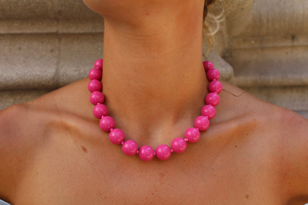 Collar de Bolas - Rosa Fucsia