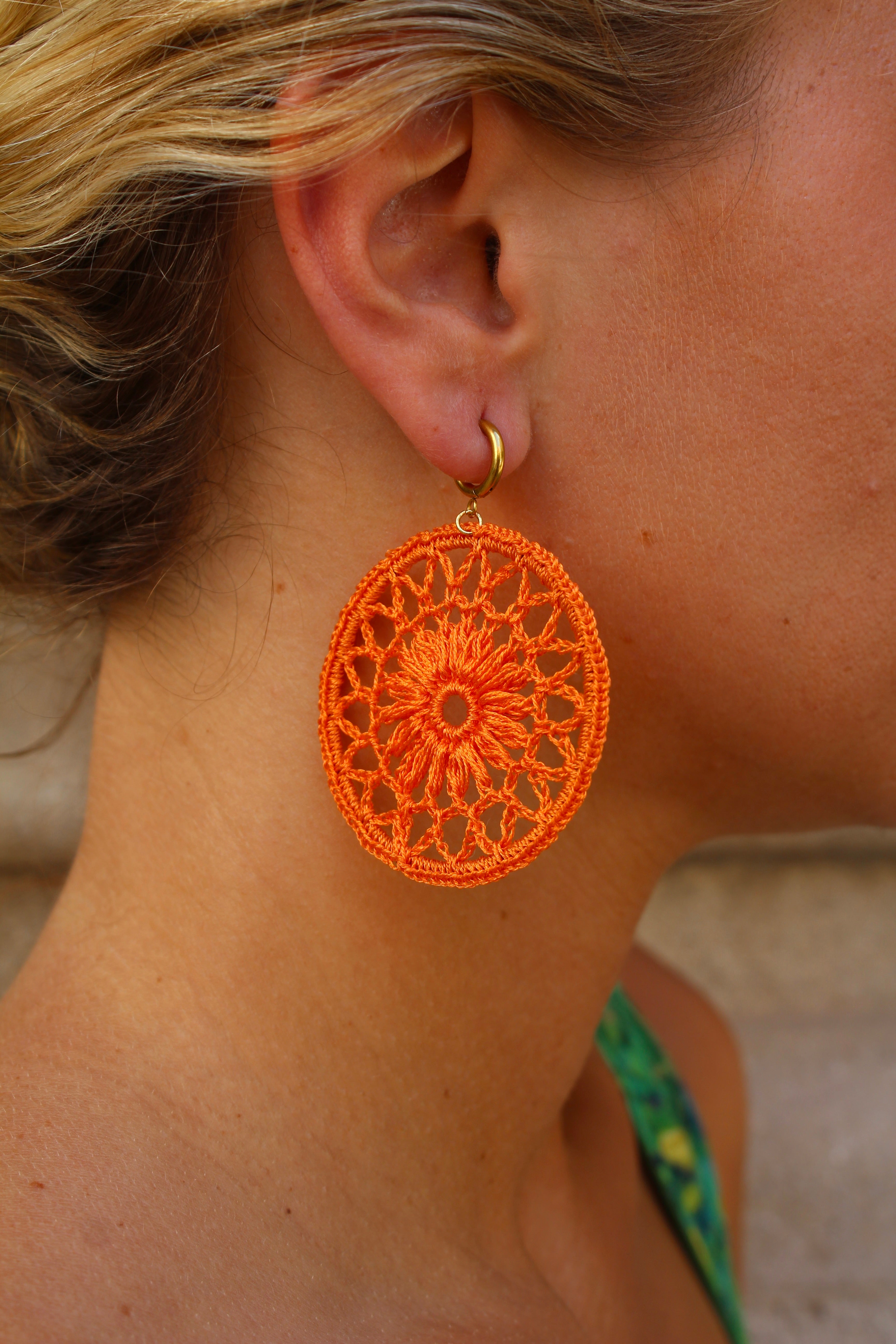 Pendientes Crochet Naranja