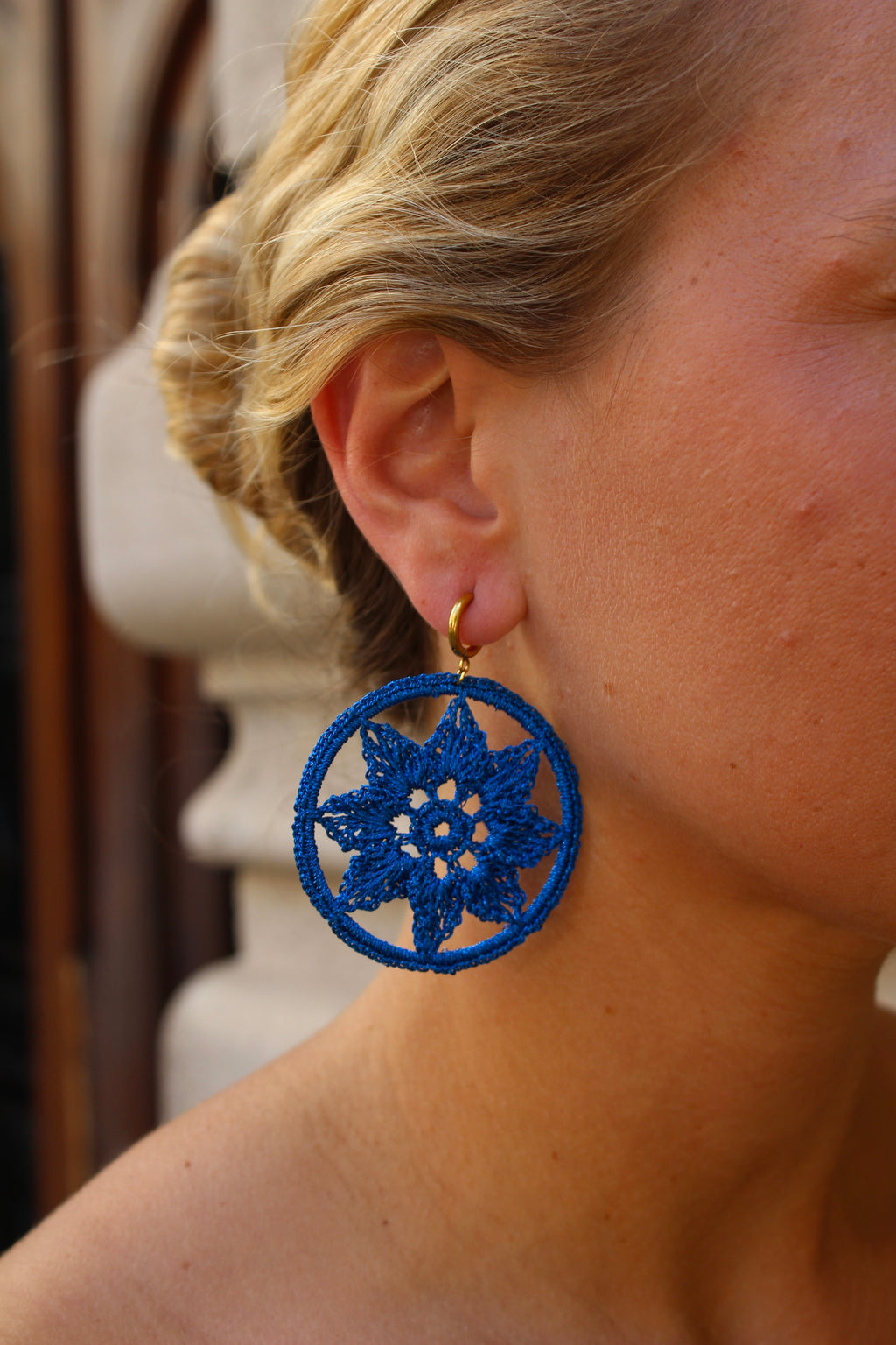Pendientes Crochet Azul Klein