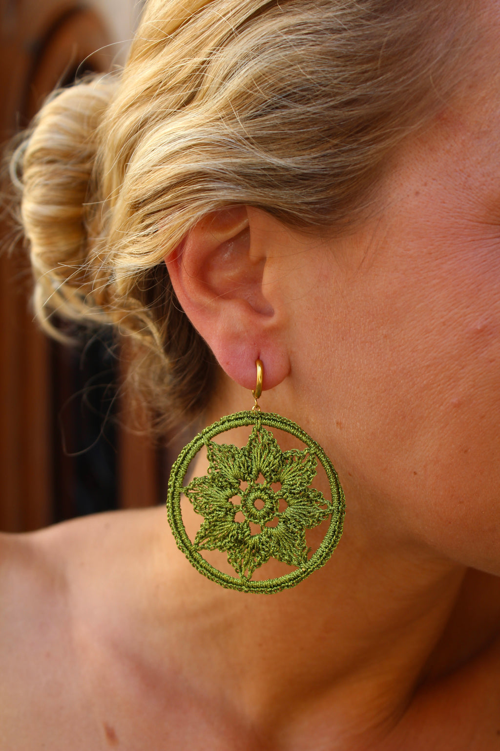 Pendientes Crochet Verde
